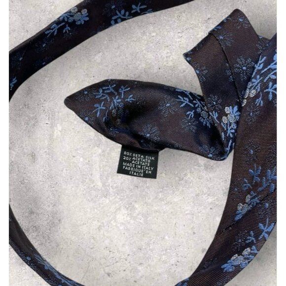 KENZO Silk Acetate Tie ITALY XL Burgundy Blue Floral W:3.6" EUC - Picture 3 of 5